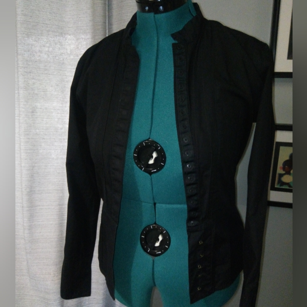 Vintage Buffalo David Bitton Long Sleeved Snap Button Shirt in Black Sz M - Picture 5 of 12